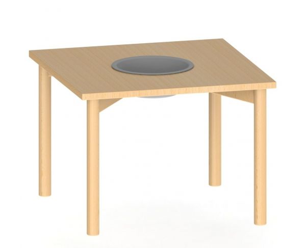 Spieltisch quadratisch mit Materialschale